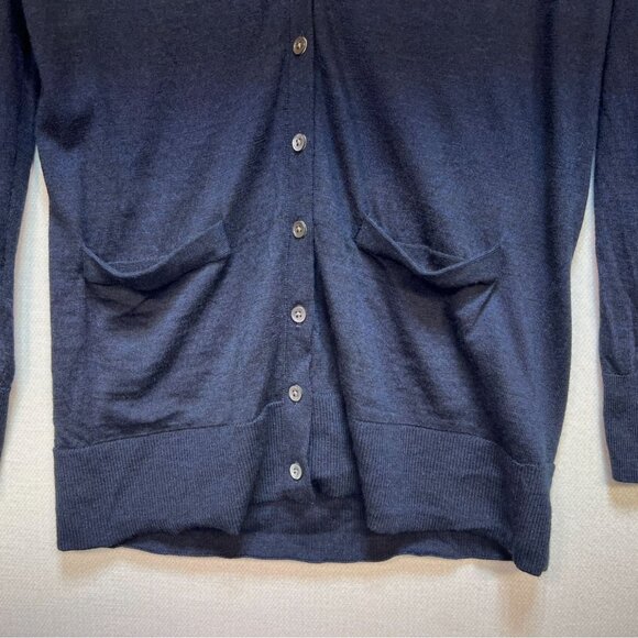 Banana Republic Womens Preppy Merino Wool Longline Cardigan Sweater Size XS Navy - Picture 4 of 10